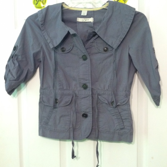 ❤️LOFT CHARCOAL 1/2 SLEEVE JACKET❤️ - Picture 1 of 2