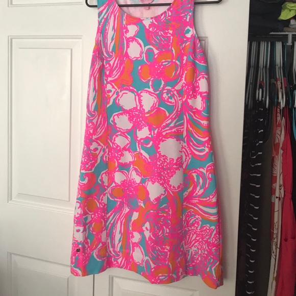Lilly Pulitzer Iggy Shorely Blue Shift Dress - Picture 1 of 4
