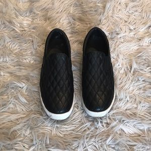 Steve Madden Black Quilted Slip on Shoes