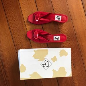 Red Mesh Elastic Donald J. Pliner Sandal Pumps