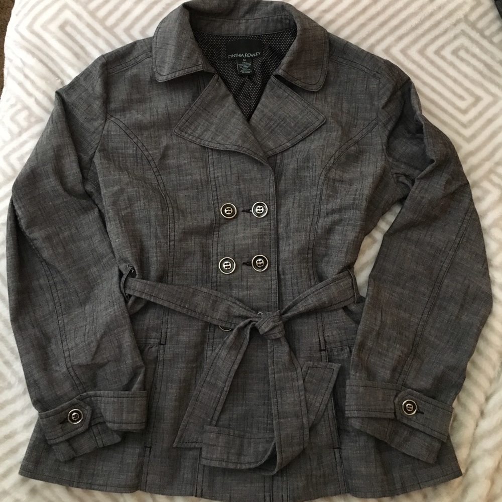 Gray Cynthia Rowley ruffle jacket