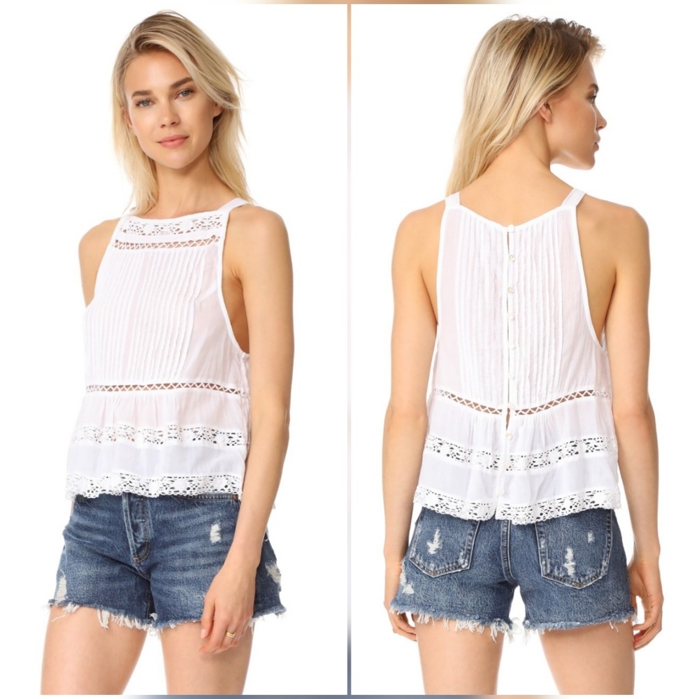 Free People White Constant Crush Blouse Top Tank - Picture 2 of 8