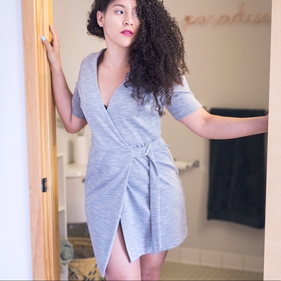 Topshop Dresses & Skirts - Topshop Grey Wrap Dress Topshop Dresses & Skirts - Topshop Grey Wrap Dress