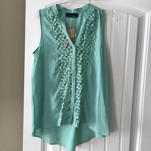 Francesca's blue rain top