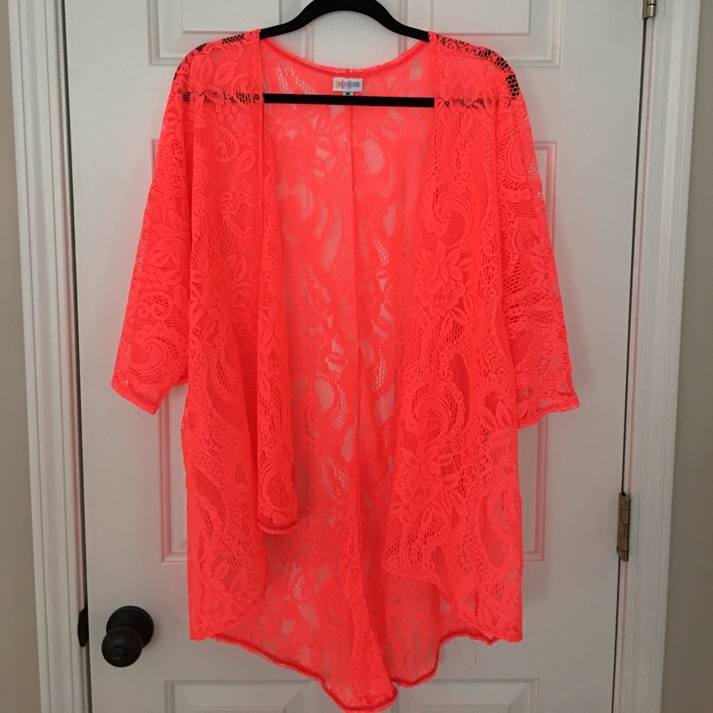 Kimono / cover up wrap in beautiful bright coral
