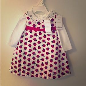 Gymboree ladybug dress with smocked body suit