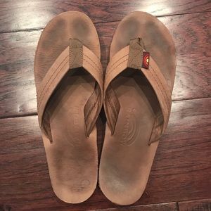 Brown Rainbow Flip Flops