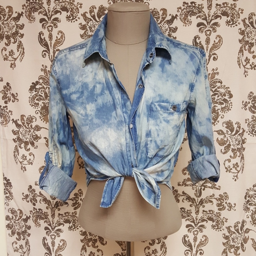 Tie-dye denim shirt