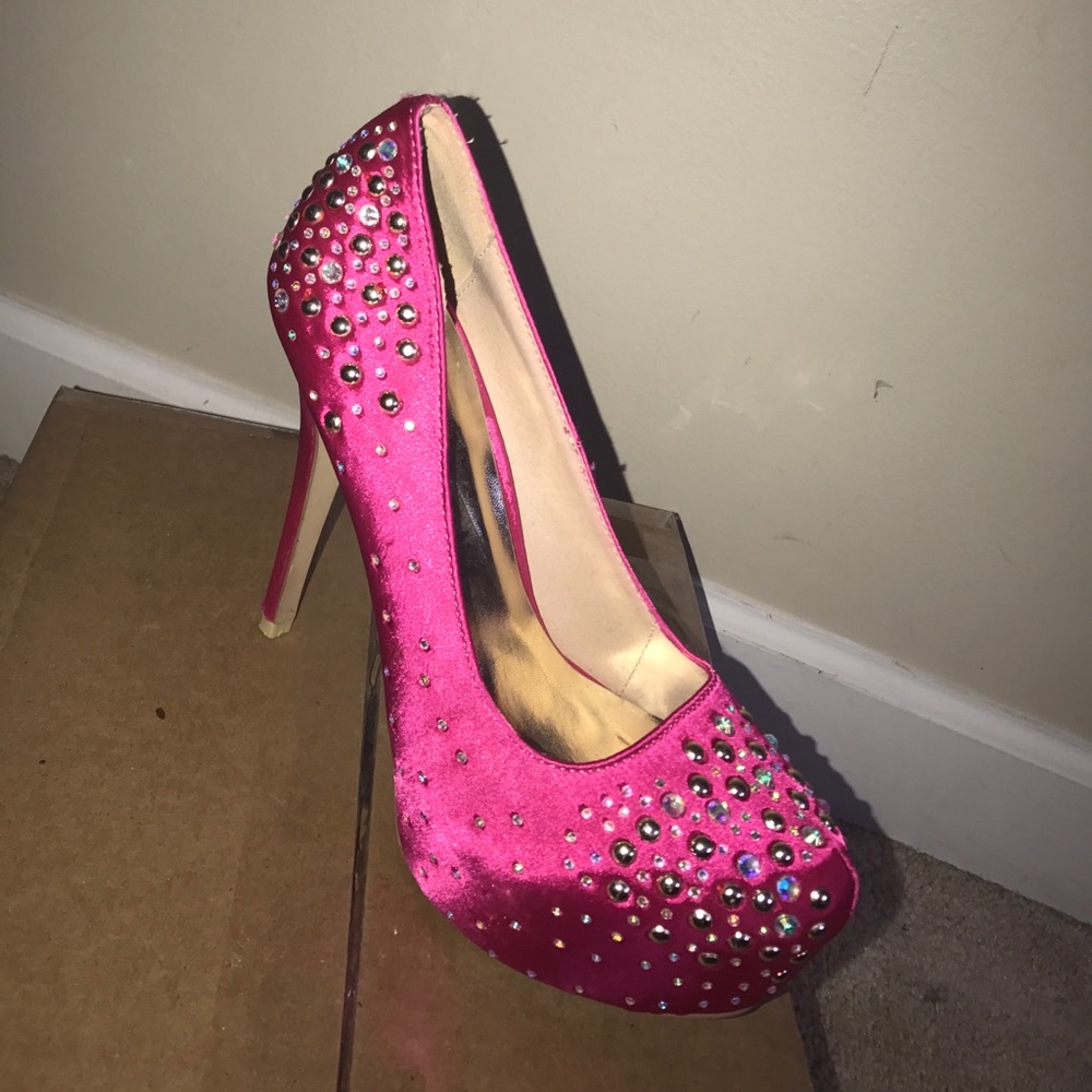 Pink Rhinestone Heels