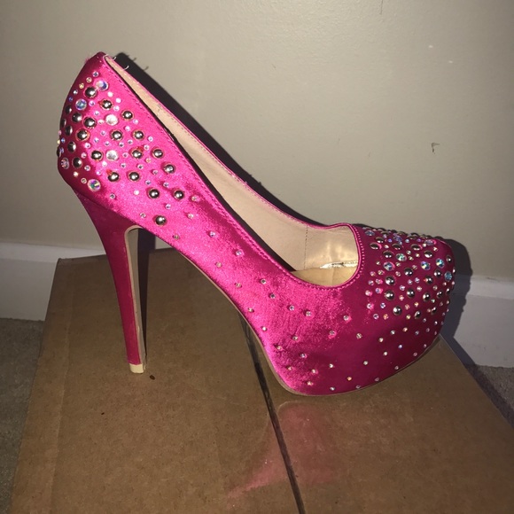 Pink Rhinestone Heels - Picture 2 of 3