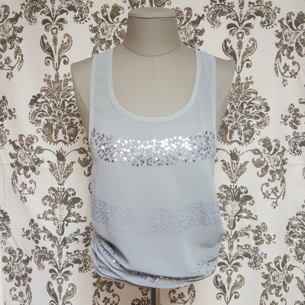 Silver sequin tank
