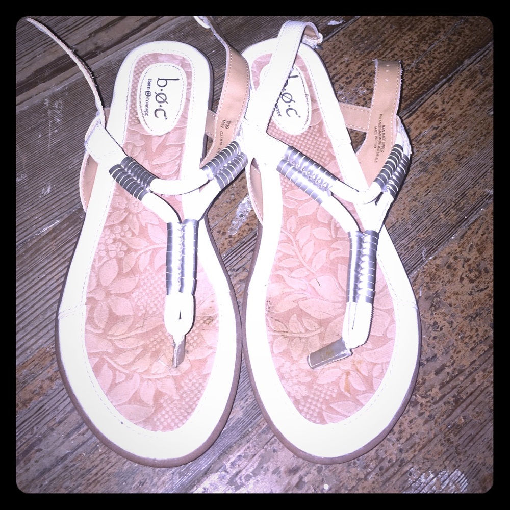 B.O.C. White Sandals Size 8