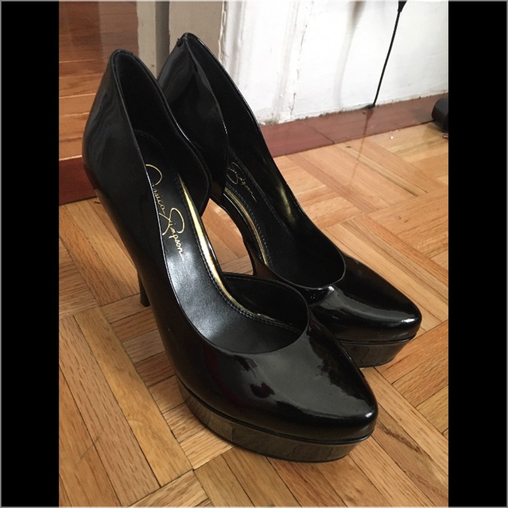 Jessica Simpson Black Platform Heels