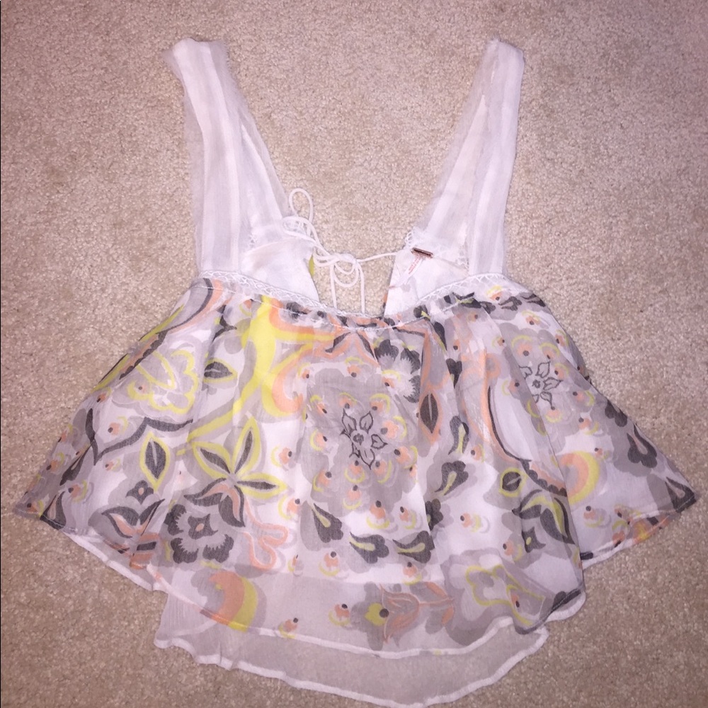Free People crop flower print top