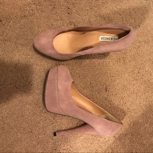 Blush colored kelsi dagger suede heels