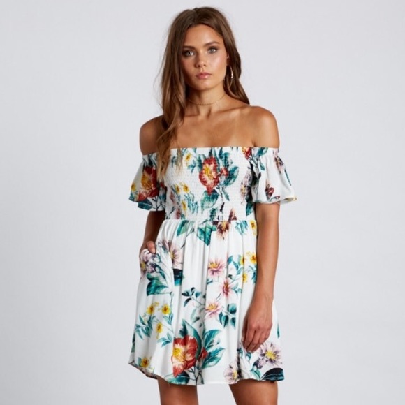 πFloral Smocked Off Shoulder Dress - Picture 3 of 6