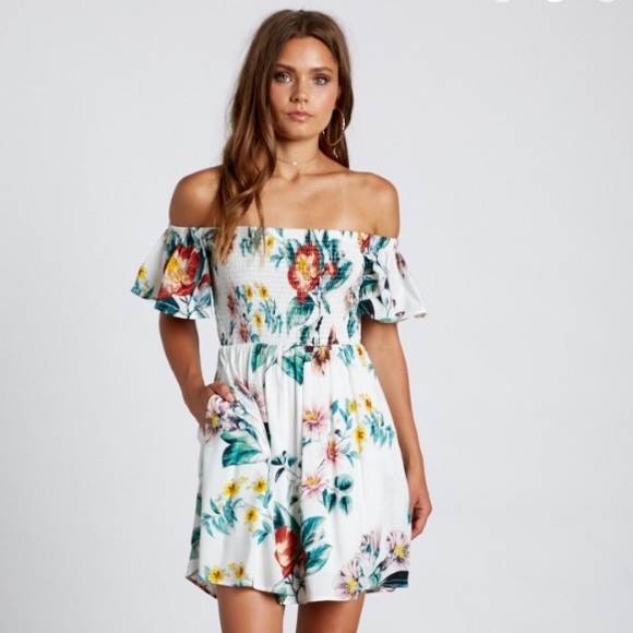 πFloral Smocked Off Shoulder Dress - Picture 4 of 6