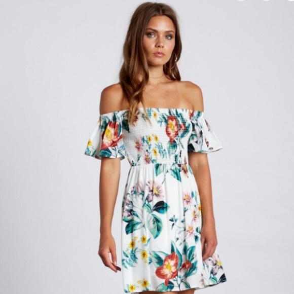 πFloral Smocked Off Shoulder Dress - Picture 5 of 6