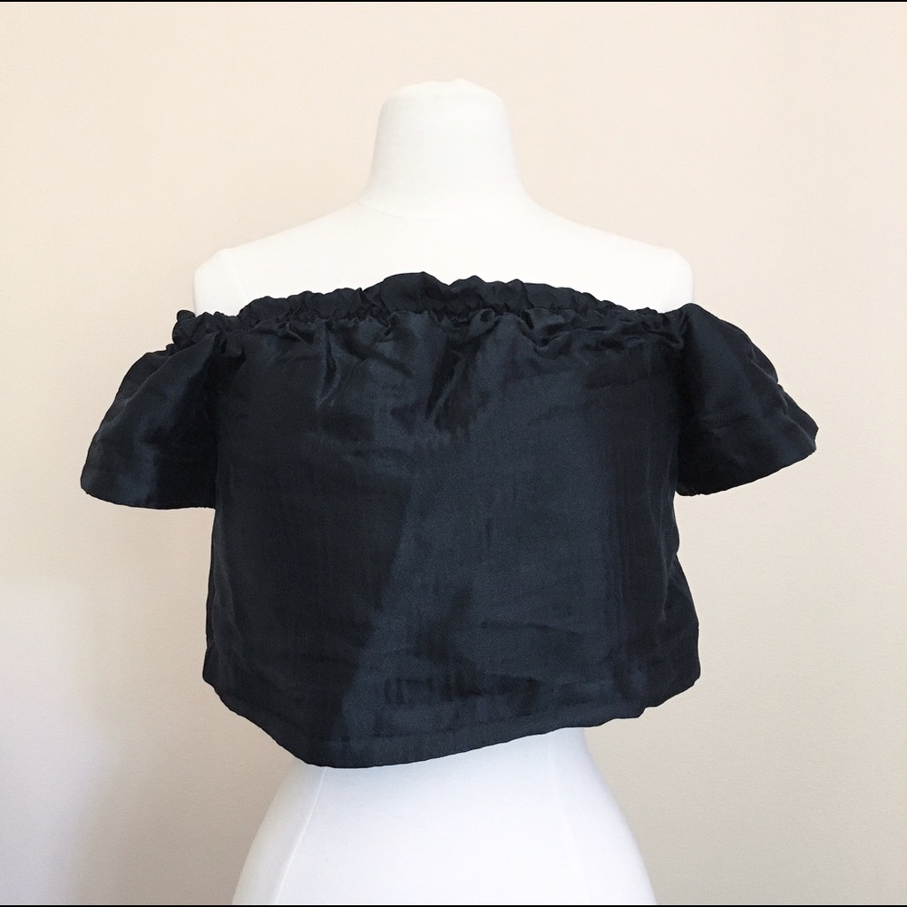 KOOKAI Black Off the Shoulder Crop Top -never worn