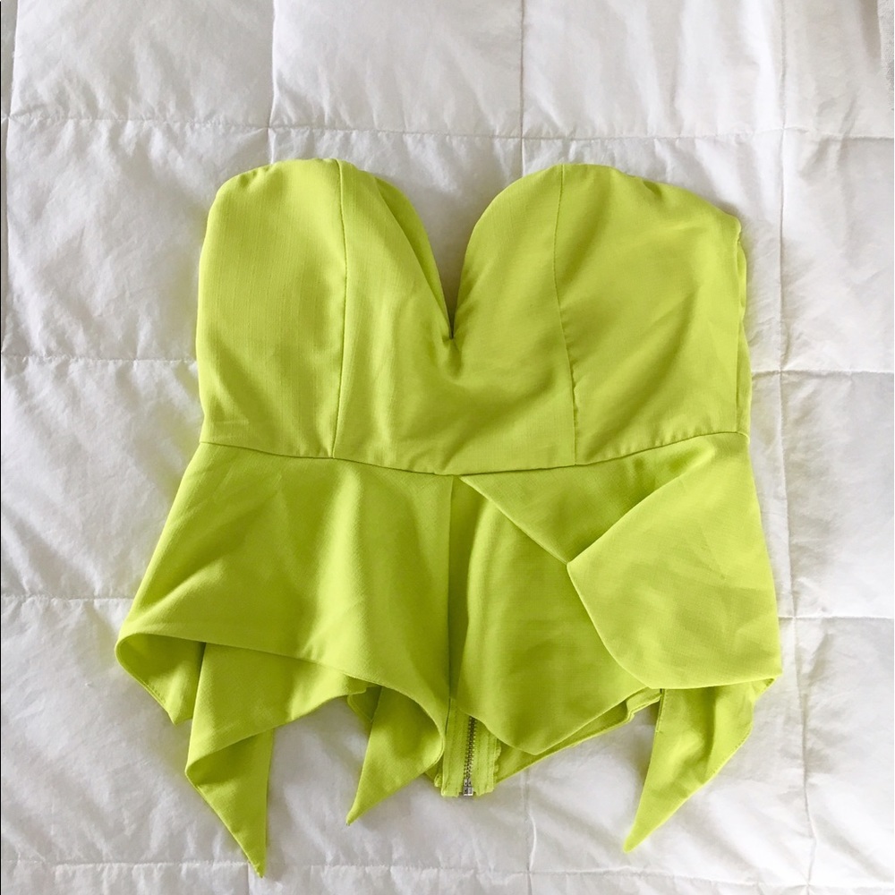Neon Yellow Sweetheart Tube Top