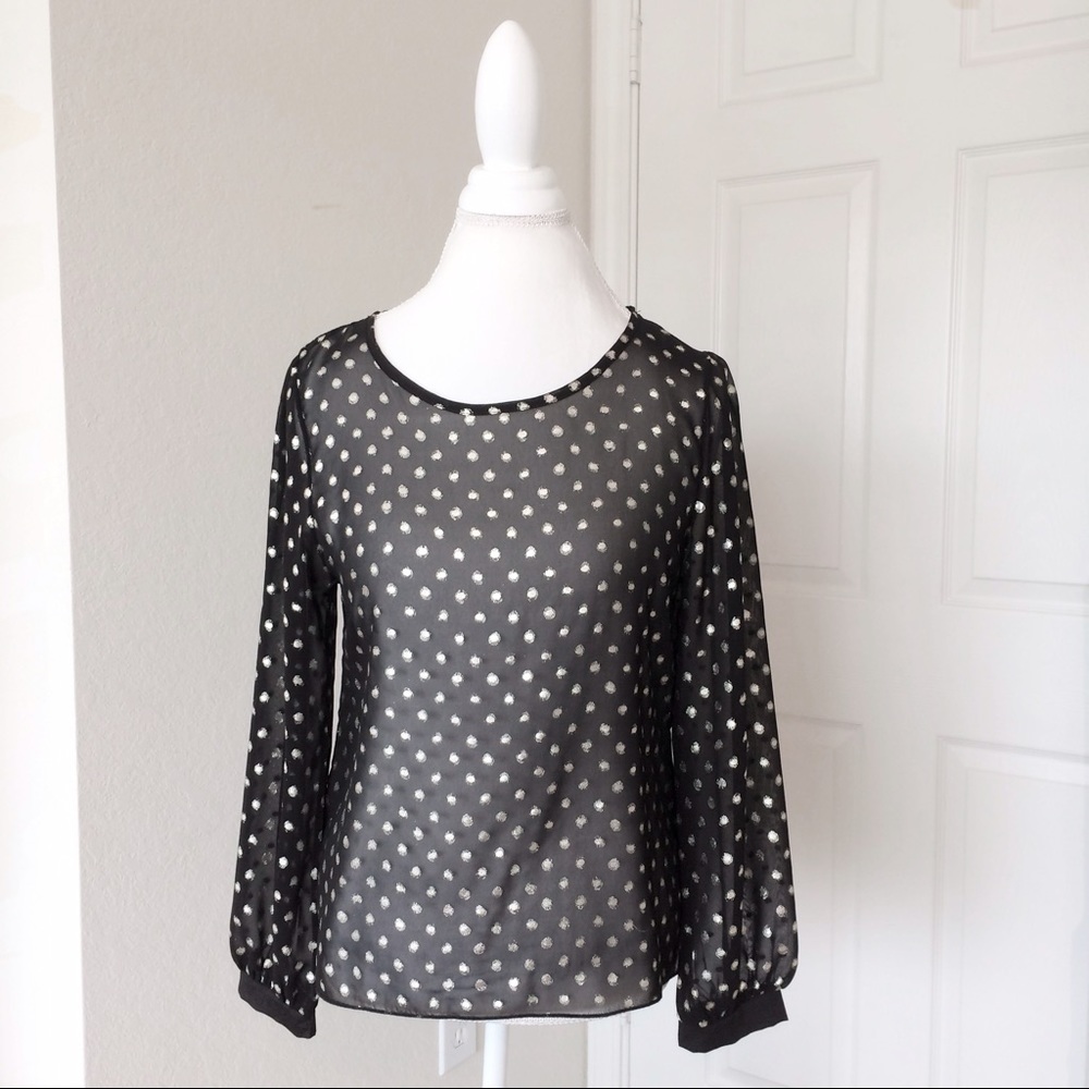 Black and Gold Polka Dotted Blouse