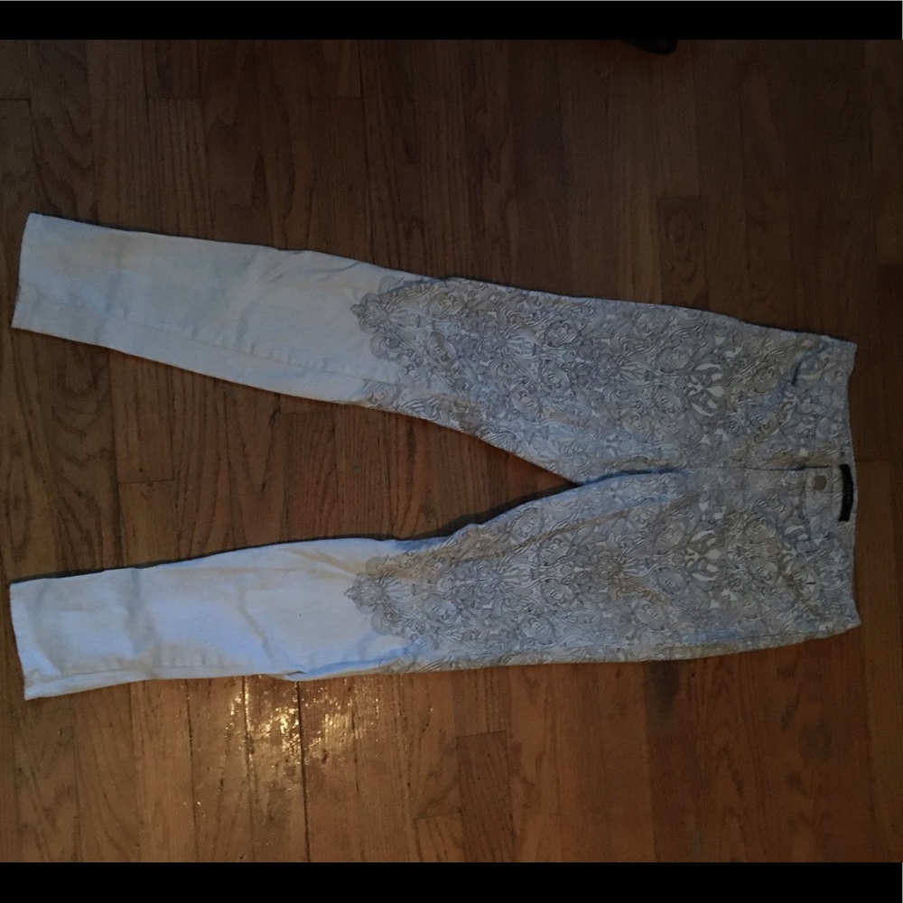 Paisley Black and White Jeans