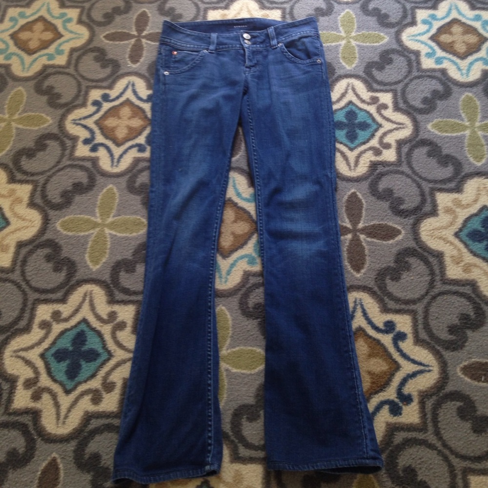 A designer pair of women's jeans.