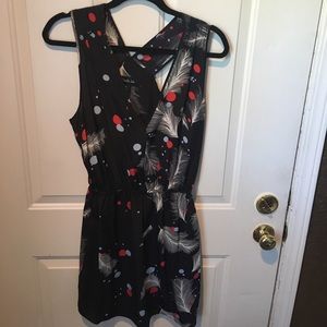 Black print Charlie Jade dress with gathered waist