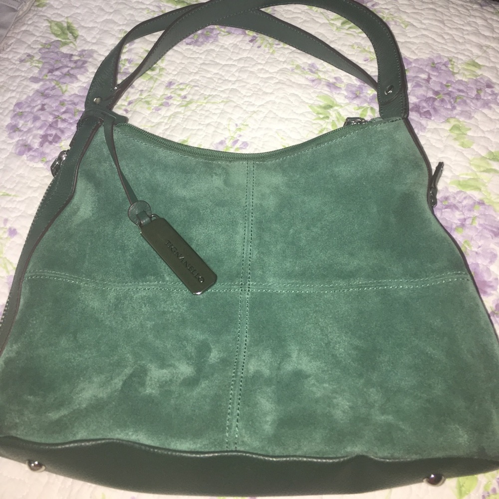 Tignanello Purse. Beautiful Suede Emerald Green