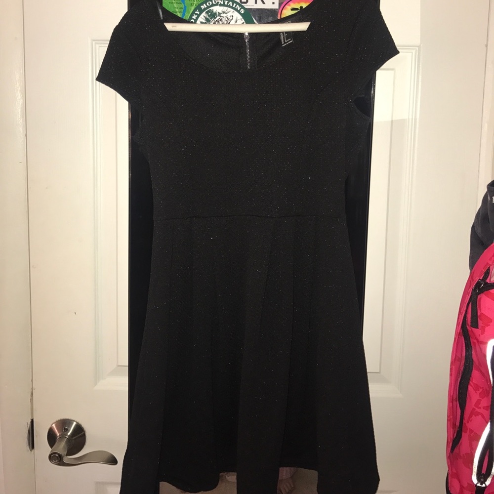 Forever 21 black glitter skater dress