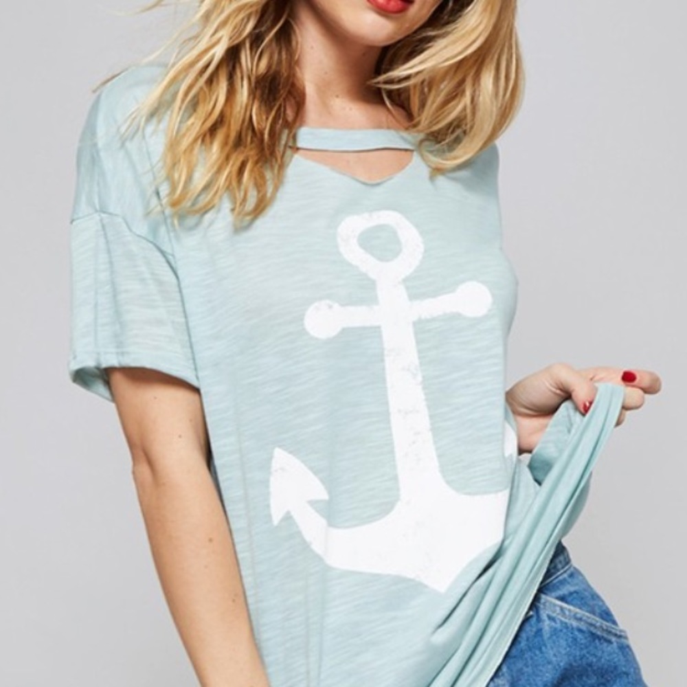S-L/XL Mint anchor shirt - Picture 2 of 6