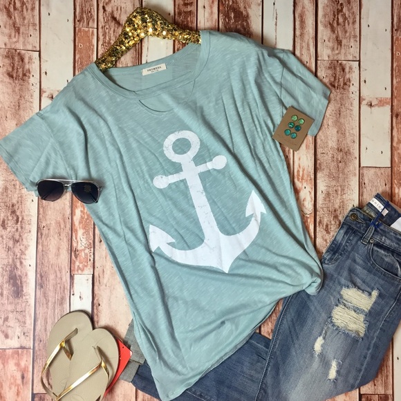 S-L/XL Mint anchor shirt - Picture 3 of 6