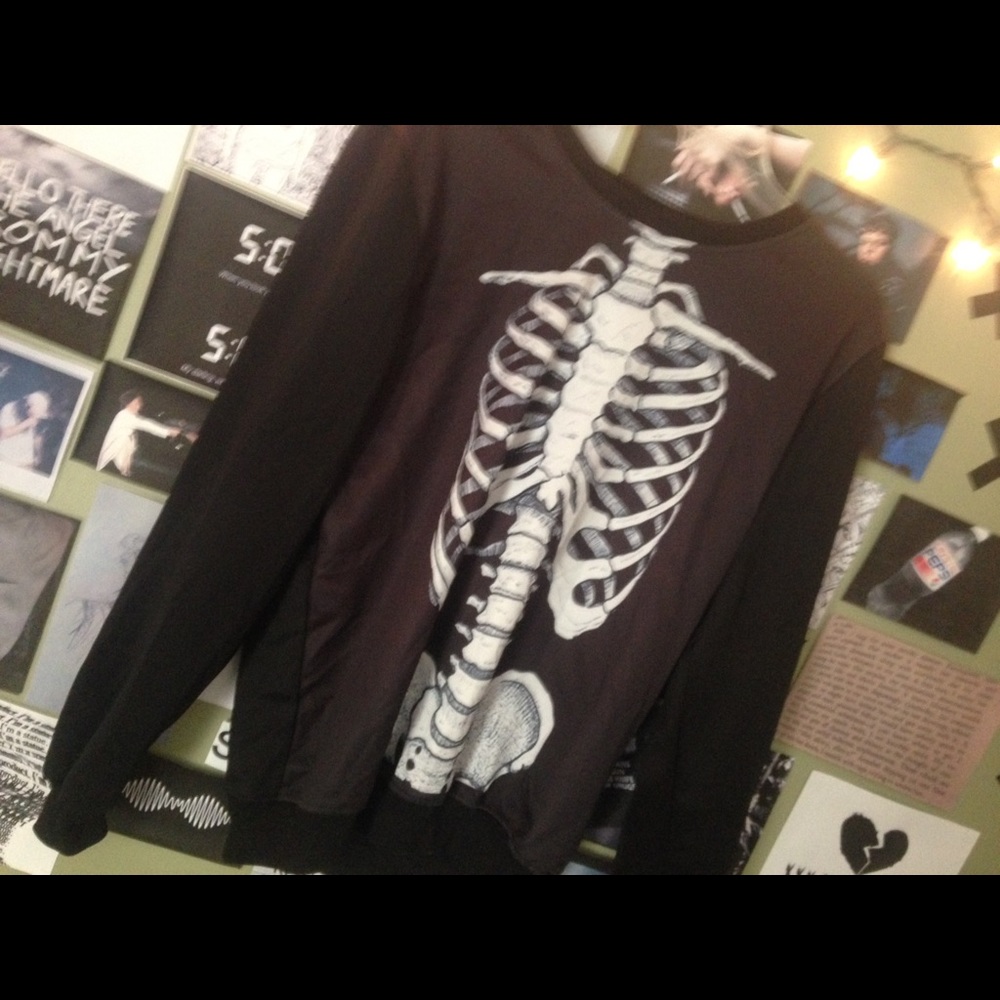 Tumblr Grunge Skeleton Sweater