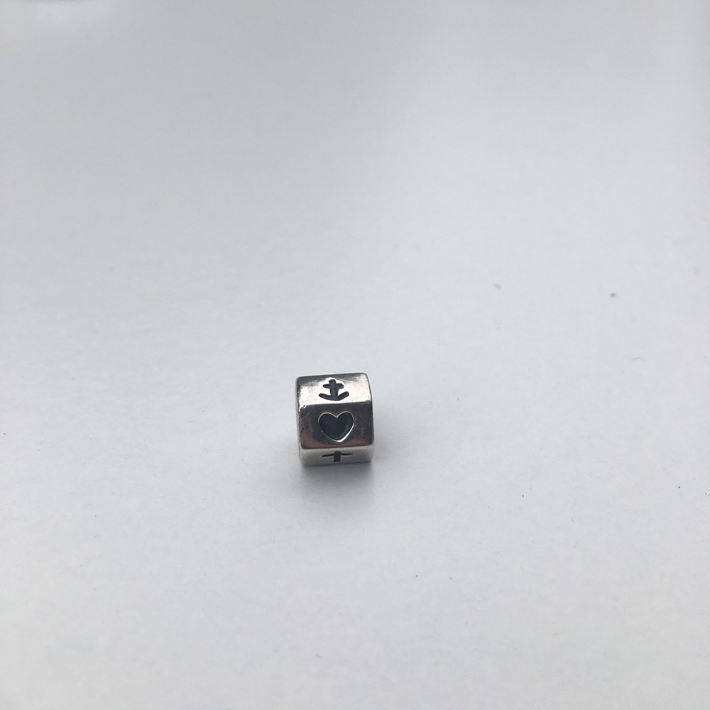 Silver anchor and heart Pandora charm