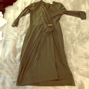 Green wrap dress