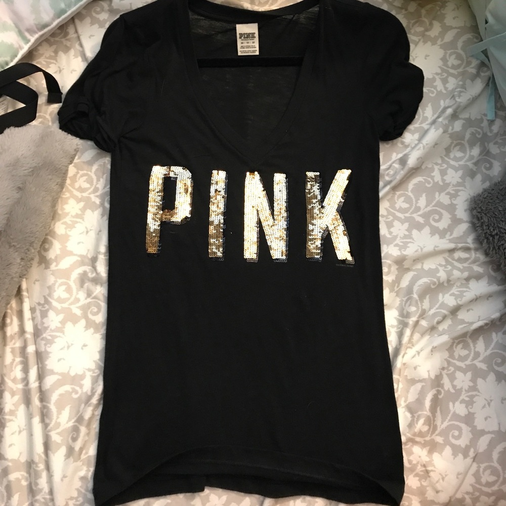 Pink v neck with sequins
