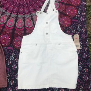 White Levi's Pinafore Overalls