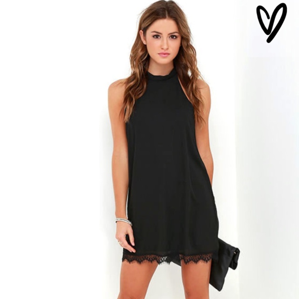 LuLu's Halter Style Lace Trim Dress