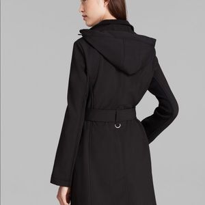 Calvin Klein black kneelength trench