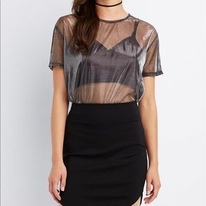 Shimmer Mesh Top
