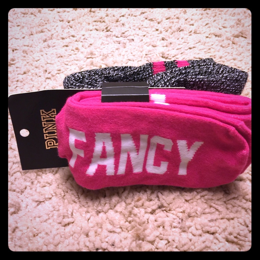 PINK Victoria's Secret Socks NWT Fancy 2 pairs