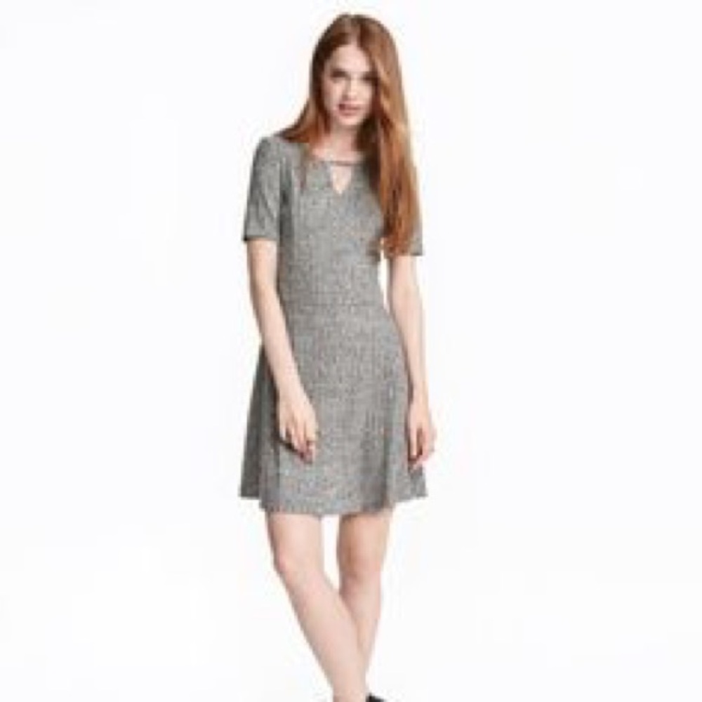 DARK HEATHER GREY SWING DRESS