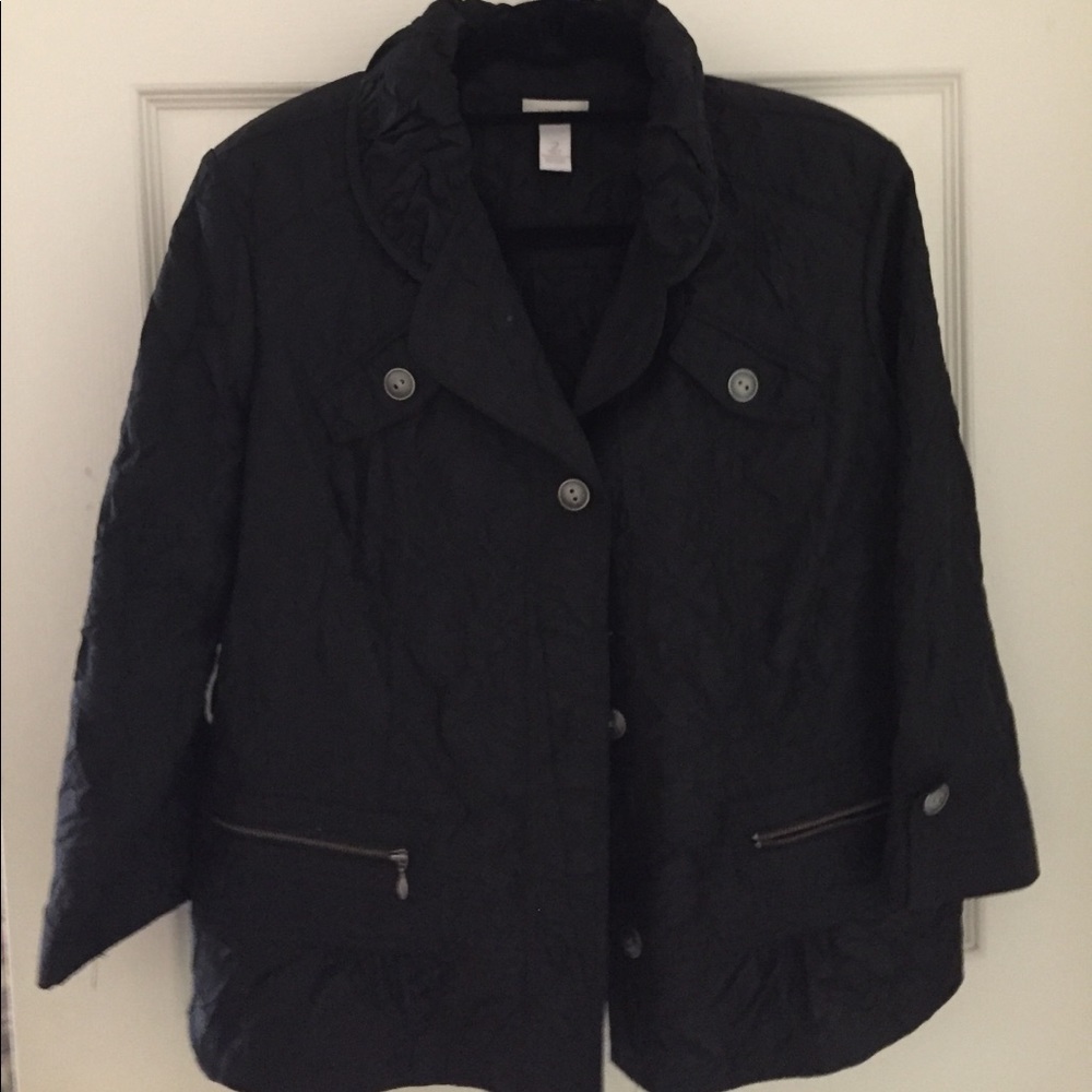Black Chicos short jacket . Crinkled material