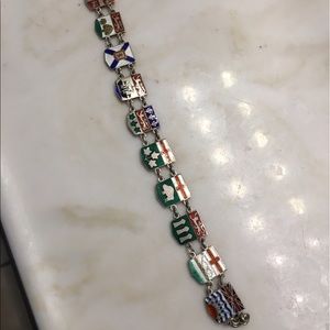 Sterling enamel shield bracelet. Vintage!