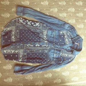 Free People denim button up tunic/dress