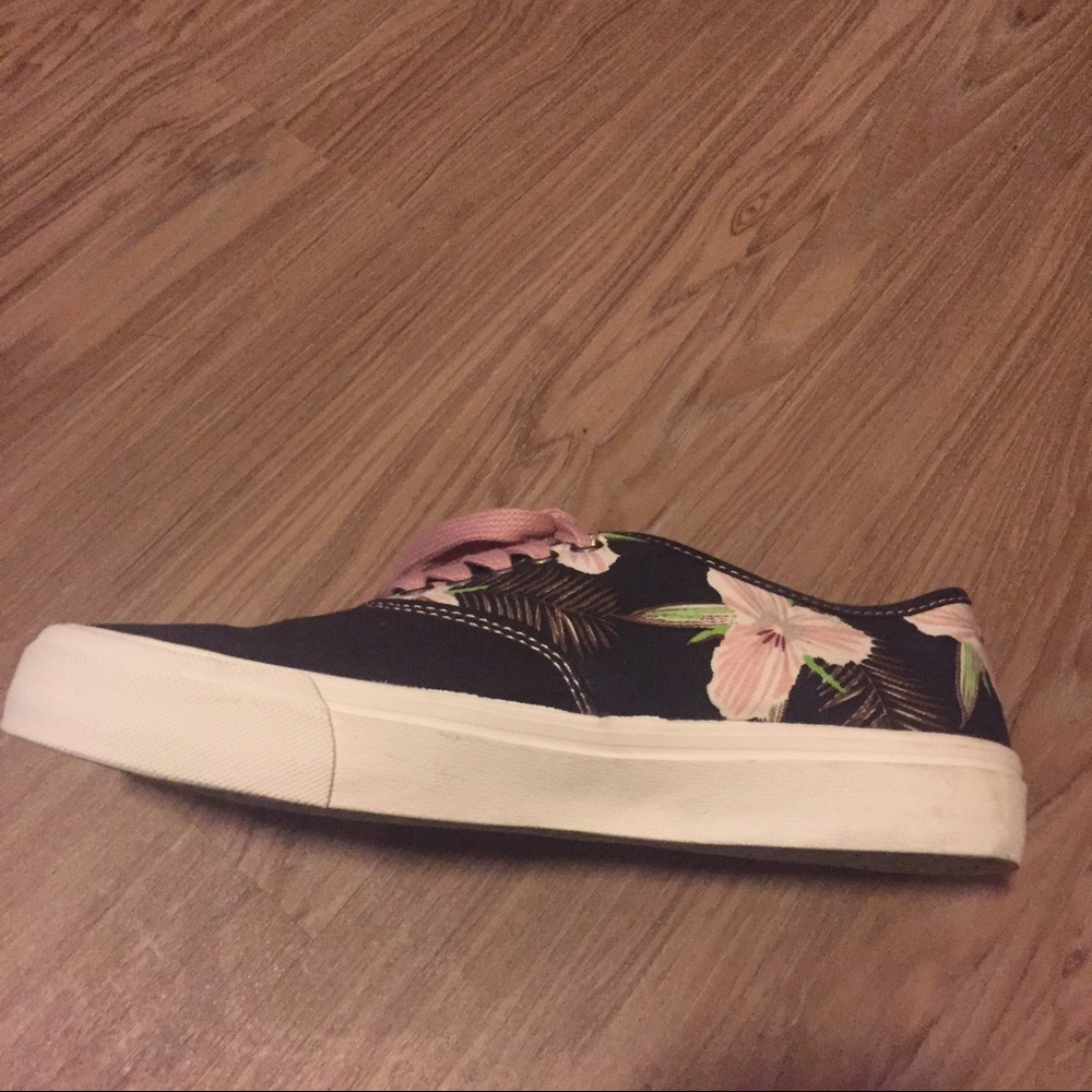 SOLD Zara Canvas Lace Up Shoes Tropical Prt SZ 37 - Picture 7 of 7