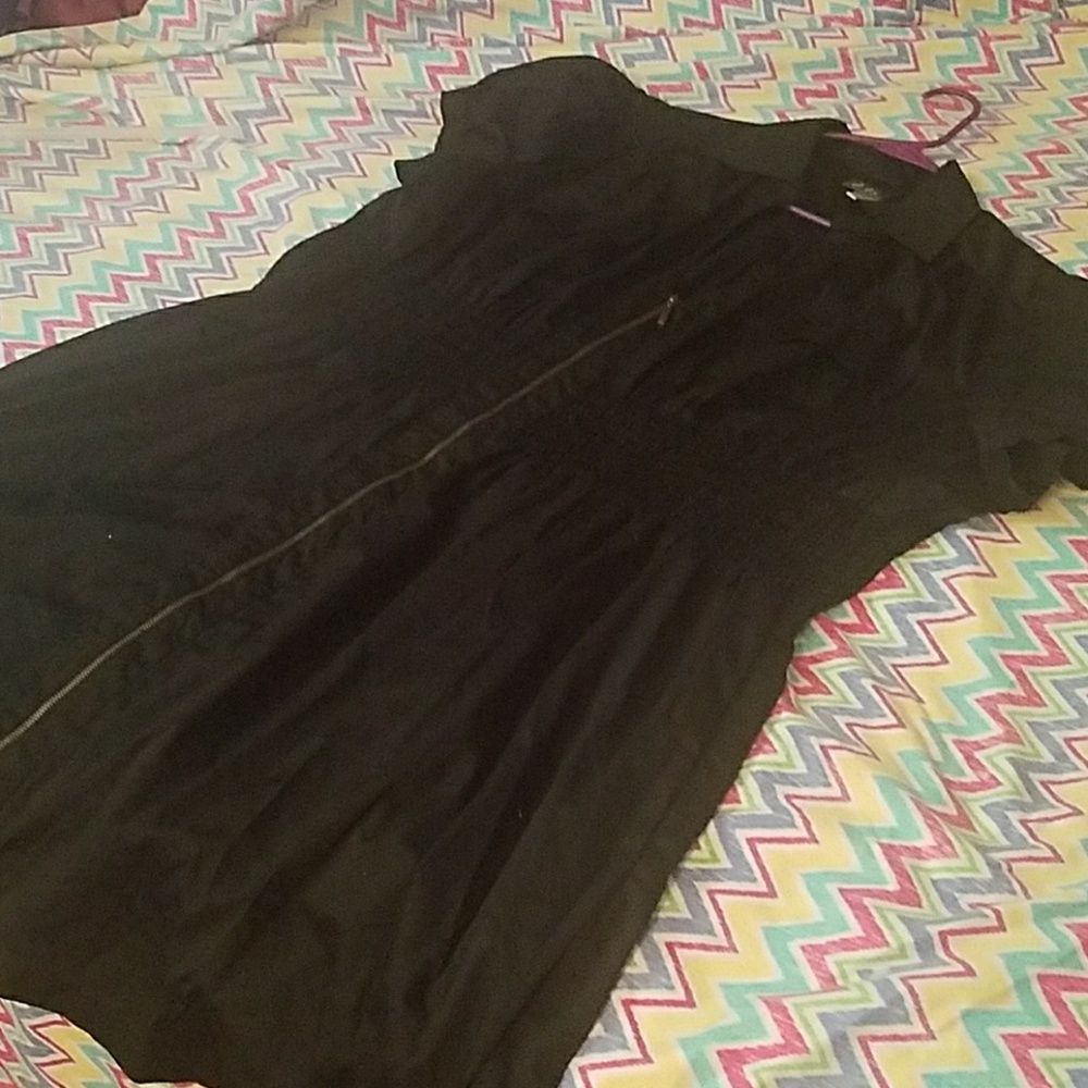 Black zip up dress