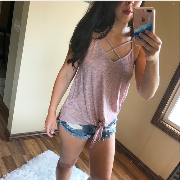 ⚫️LAST 2 || ANGIE Mauve Tied Tank - Picture 3 of 5