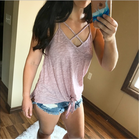 ⚫️LAST 2 || ANGIE Mauve Tied Tank - Picture 5 of 5