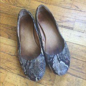 Clarks snakeskin flats
